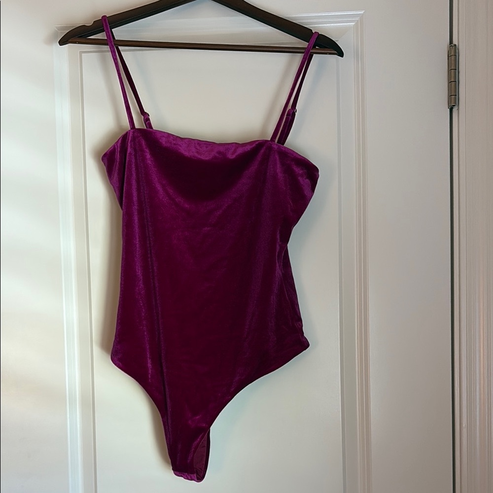 Velvet Bodysuit in Rich Purple